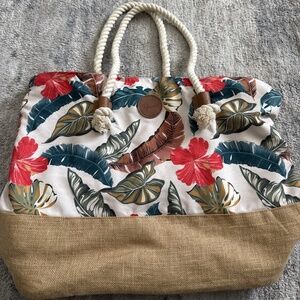 Rip Curl Tropical Flower Print Beach Tote
